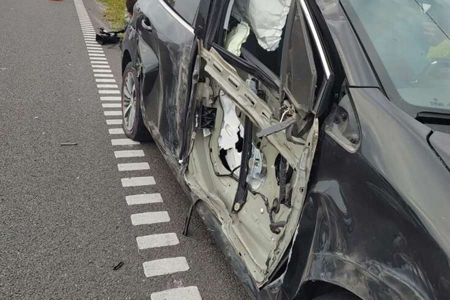O estado do carro de Alejo Véliz após o acidente