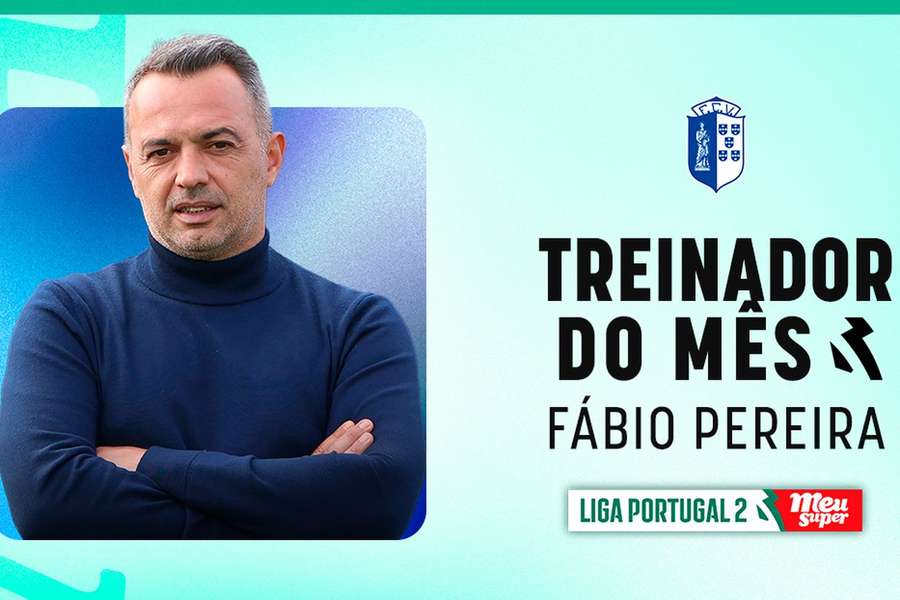 Fábio Pereira eleito treinador do mês pela segunda vez consecutiva