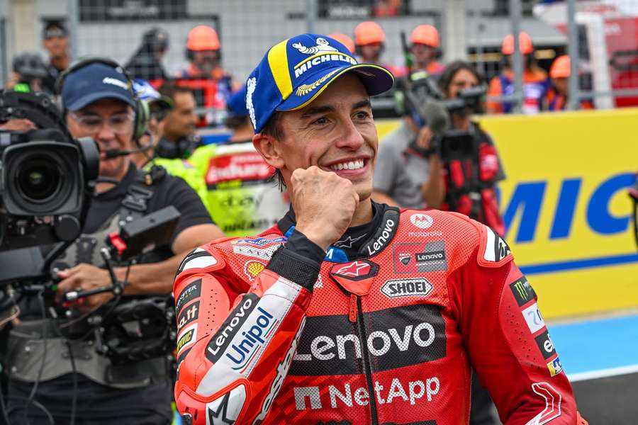 Marc Márquez celebra su victoria en Hungría