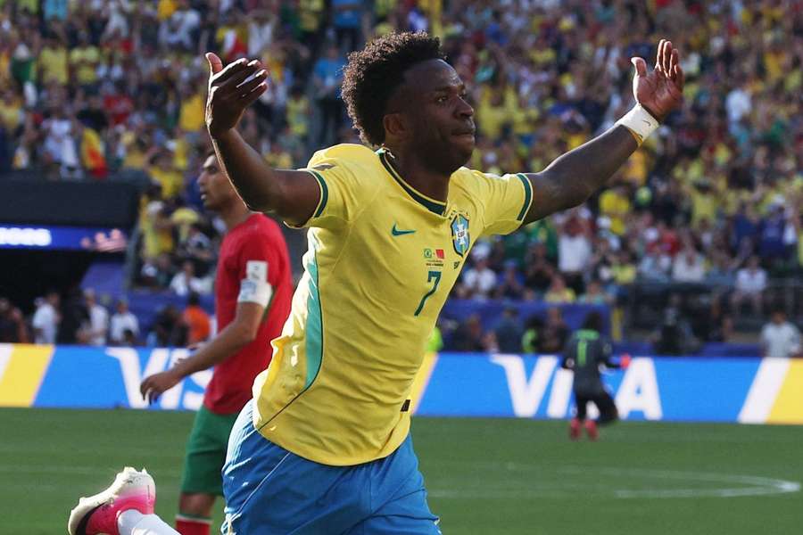 Vini Jr. fez o gol do Brasil contra Marrocos Vini Jr. fez o gol do Brasil contra Marrocos