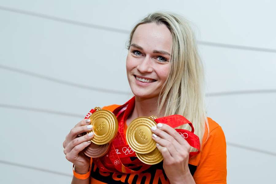 Schouten won drie gouden en een bronzen medaille op de Olympische Spelen in Beijing