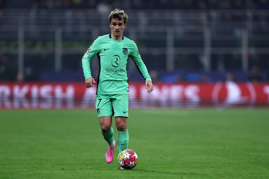 Aanvaller Griezmann op het veld tegen Inter