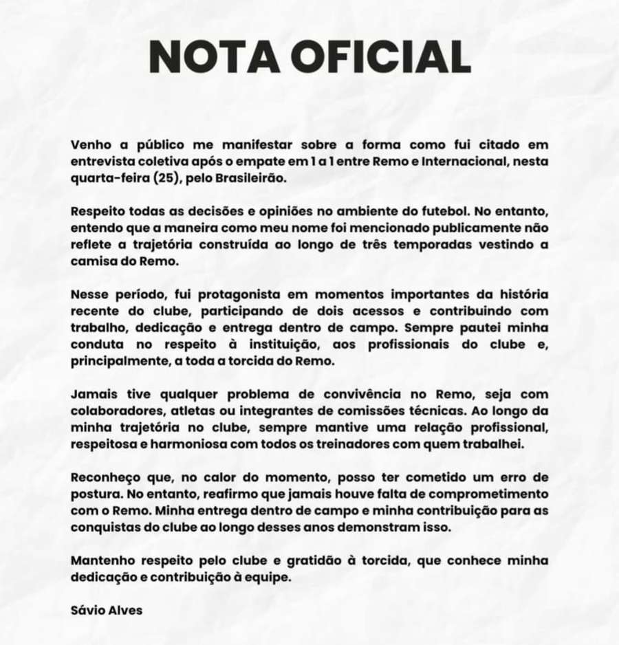 O posicionamento de Sávio nas redes sociais