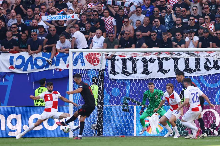 Albania in action vs Croatia 