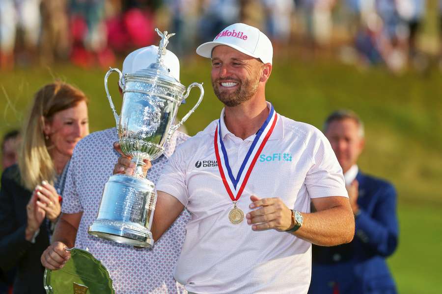 Wyndham Clark poses with US Open trophy Wyndham Clark poses with US Open trophy