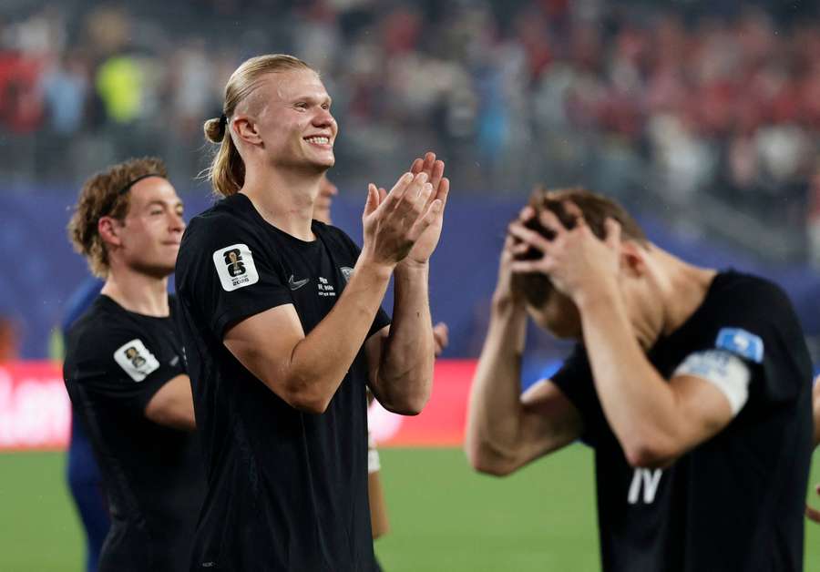 Haaland dopo il fischio finale Haaland dopo il fischio finale