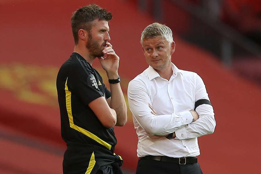 Michael Carrick (L) was Ole Gunnar Solskjaer's assistant during the Norwegian's last spell as Manchester United manager Michael Carrick (L) was Ole Gunnar Solskjaer's assistant during the Norwegian's last spell as Manchester United manager
