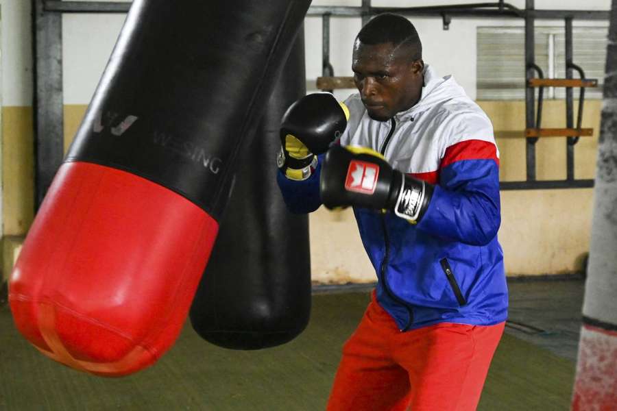 Cuban Olympic boxer Julio Cesar La Cruz takes part in a training session at the National Boxing School in Havana