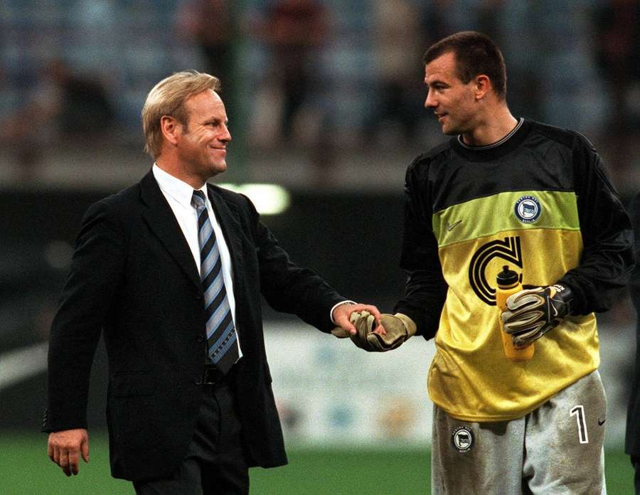 Gábor Király with Jürgen Röber during the 1999/2000 season at Hertha.