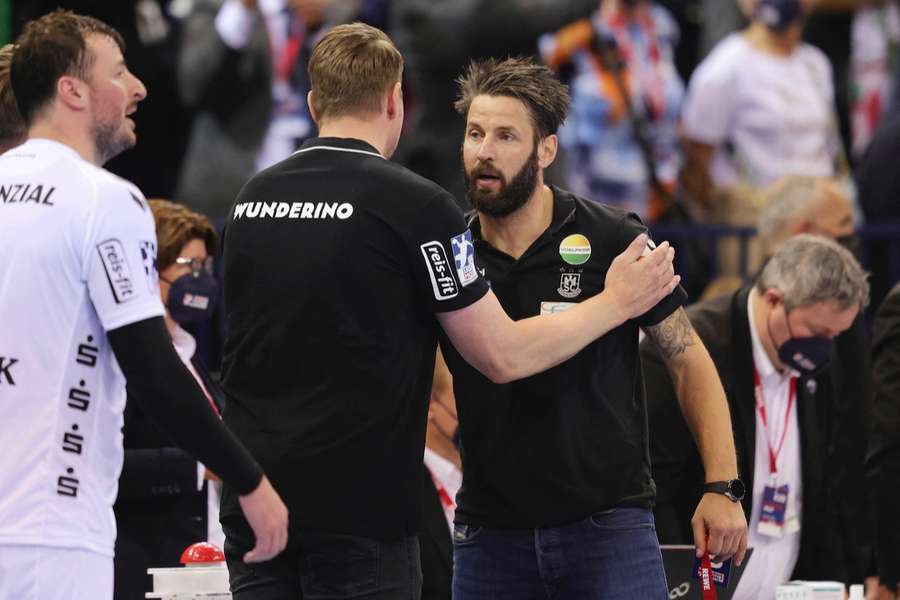 Bennet Wiegert (r.) und Filip Jicha wollen ihre Teams zum Champions League-Titel führen.