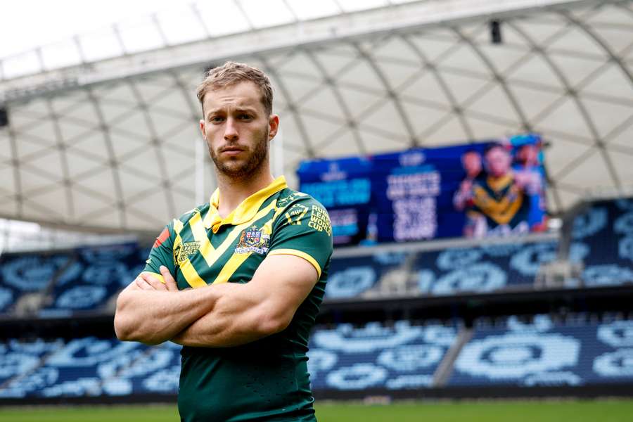Sydney Roosters half Sam Walker posing for photographers at Allianz Stadium. Sydney Roosters half Sam Walker posing for photographers at Allianz Stadium.