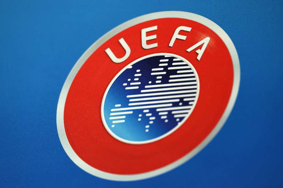 General view of UEFA logo General view of UEFA logo