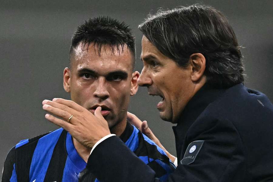 Lautaro Martínez y Simone Inzaghi