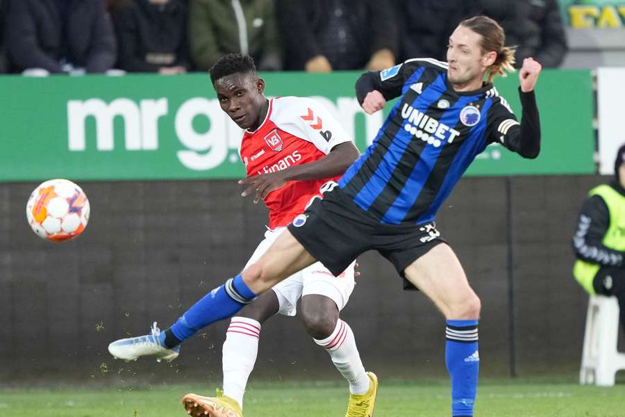 Hamza Barry (Vejle) mod Rasmus Falk (FCK) i pokal-kvartfinalen