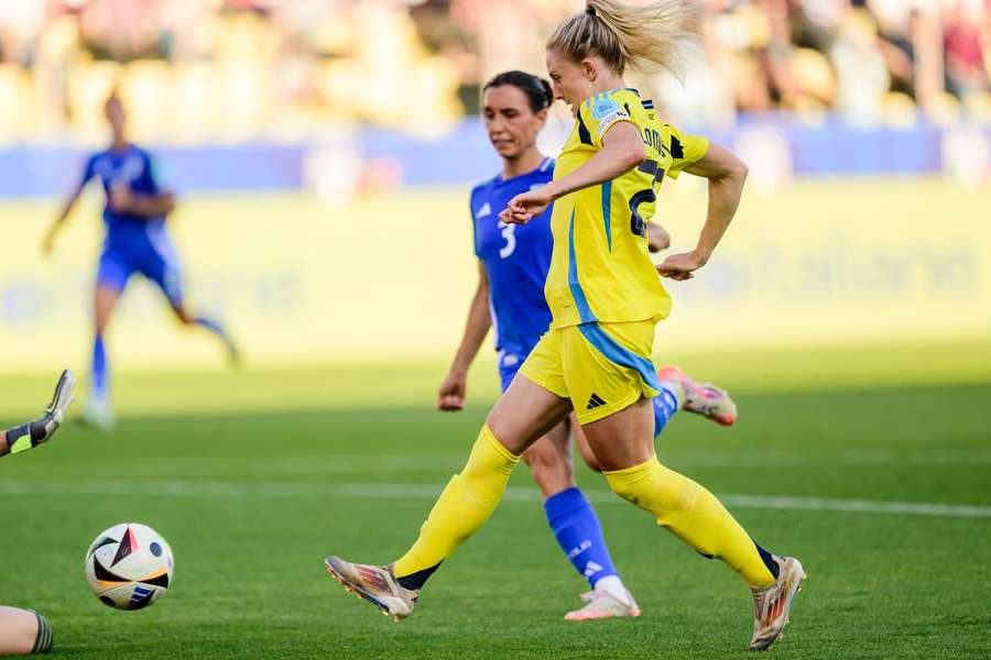 Rebecka Blomqvist could not find a way through for Sweden