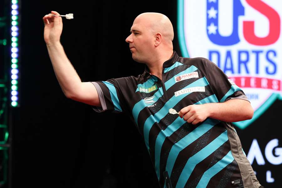 Defending champion Rob Cross at the US Darts Masters 2024