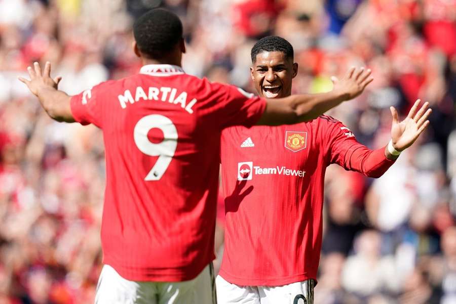 Martial und Rashford bejubeln einen United-Treffer