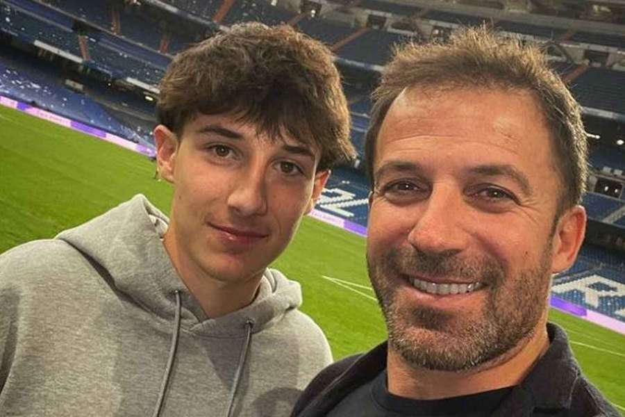Tobias Del Piero col papà Alex