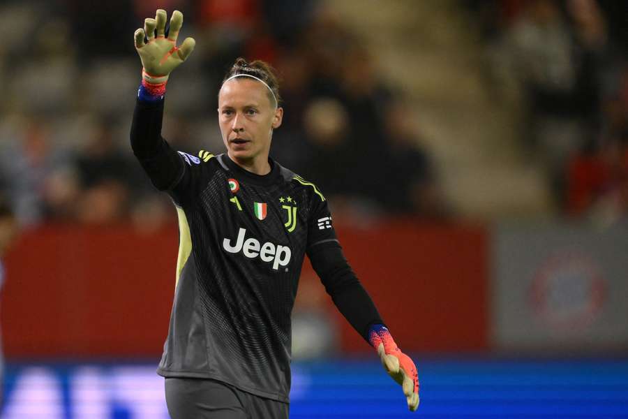 Pauline Peyraud-Magnin en Ligue des champions le 16 octobre 2025.