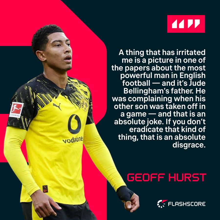 Geoff Hurst quote on Jobe Bellingham's father, Mark Geoff Hurst quote on Jobe Bellingham's father, Mark