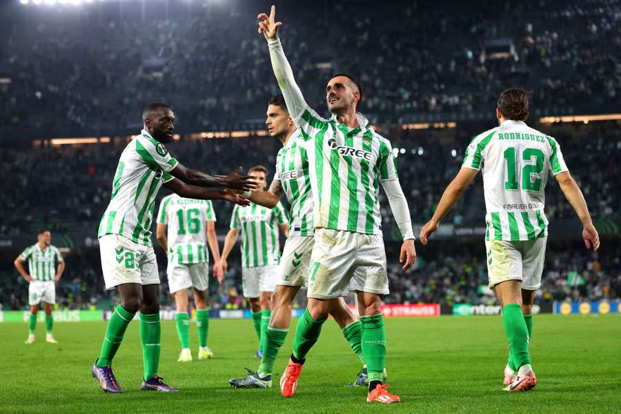 Juanmi celebrates his winner for Betis