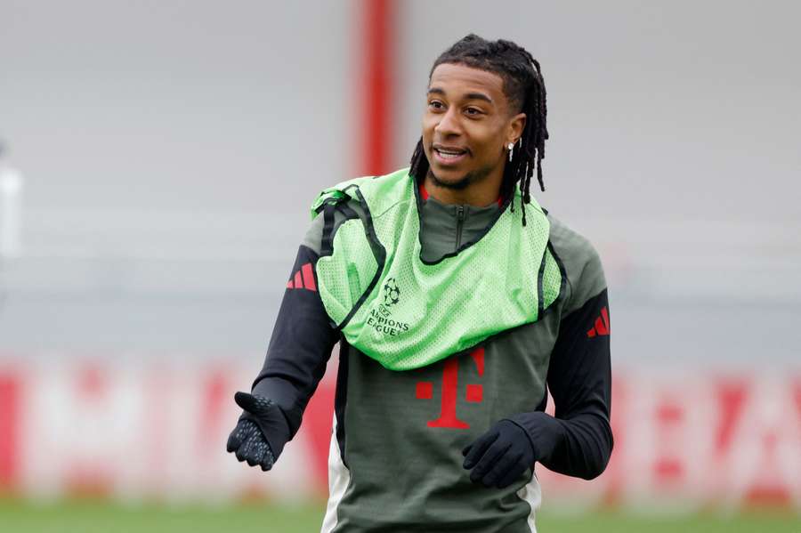 Michael Olise à l'entraînement avec le Bayern.