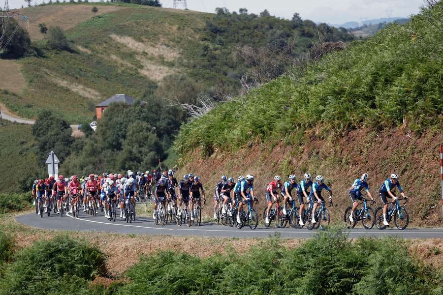 The riders in action during the 13th stage