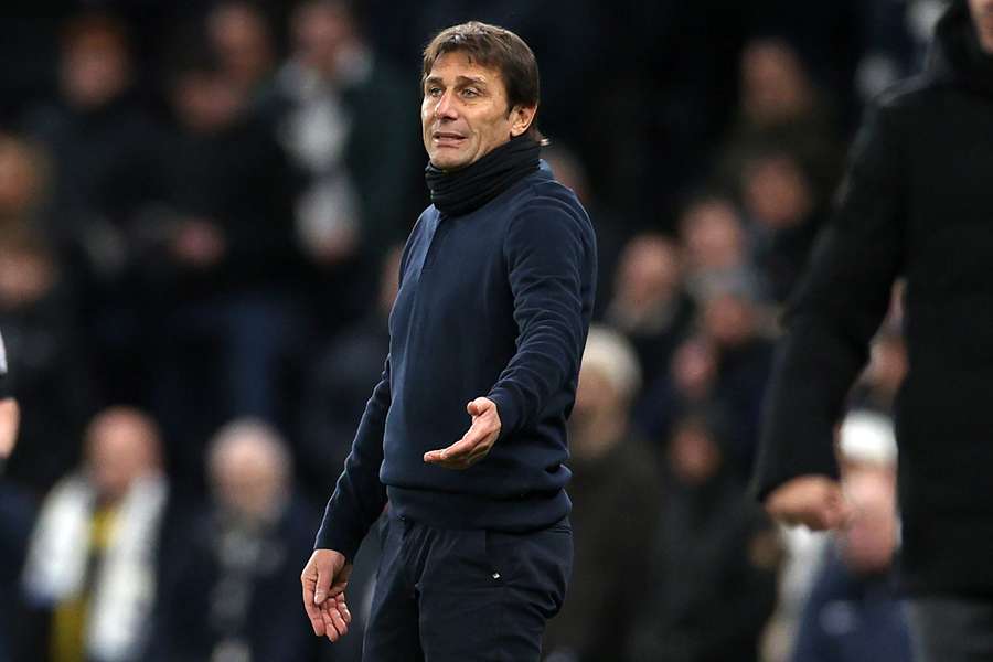 Spurs manager Antonio Conte watches on from the sidelines