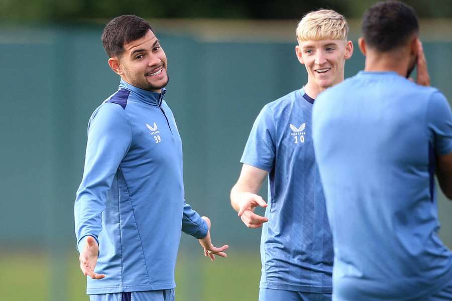 Bruno Guimaraes takes part in a training session