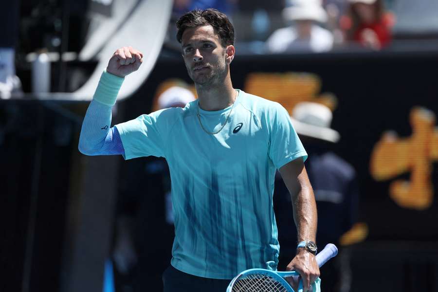 Musetti esulta a fine gara Musetti esulta a fine gara