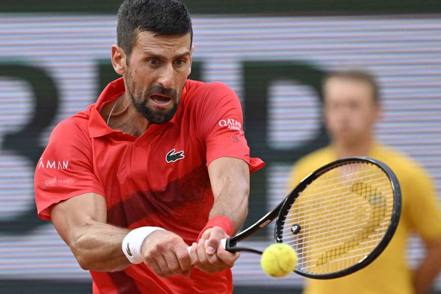 Novak Djokovic beim Return