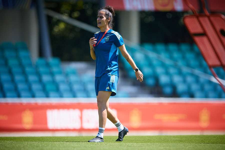 Montse Tomé, en un entrenamiento
