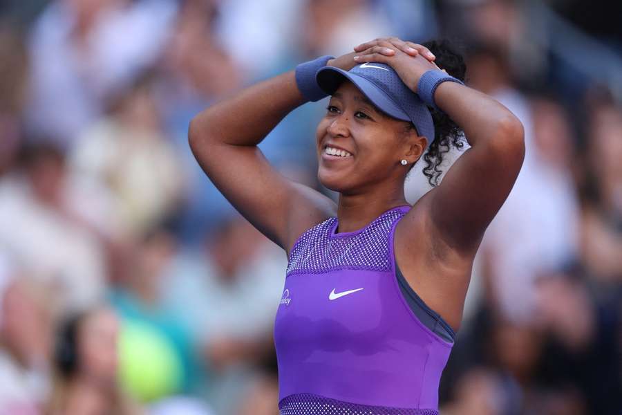 Naomi Osaka reacts after her win Naomi Osaka reacts after her win