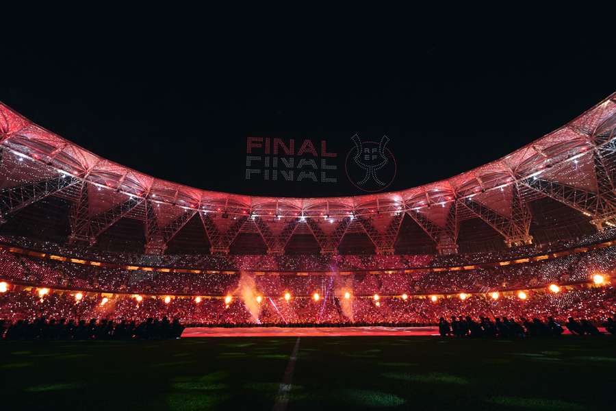 The King Abdullah Sport City Stadium before the start of the Spanish Super Cup final