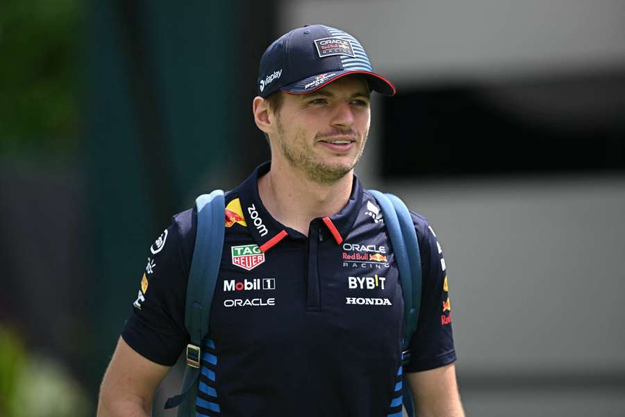 Red Bull Racing's Max Verstappen looks on before the first practice session ahead of the Singapore Grand Prix 