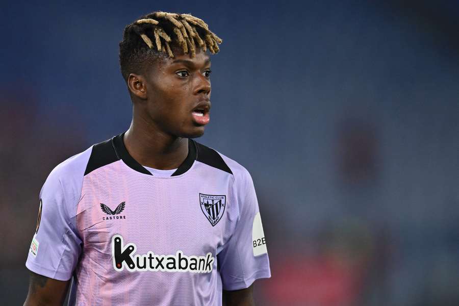 Nico Williams, lors du match de l'Athletic à Rome
