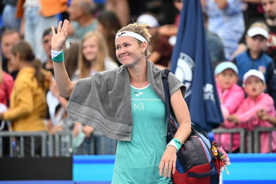 Bouzkova says goodbye to the crowd after suffering a shock defeat on home turf