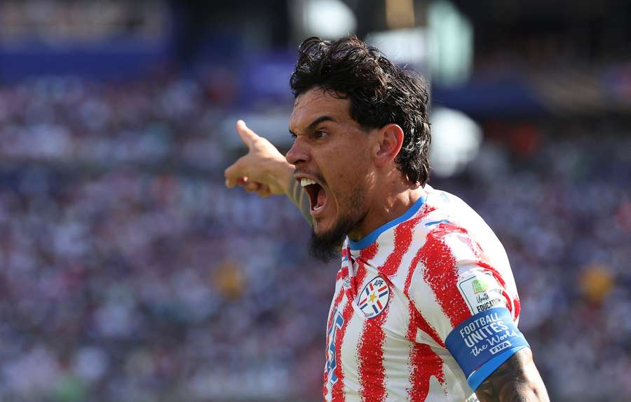 Paraguay's Gustavo Gomez reacts Paraguay's Gustavo Gomez reacts