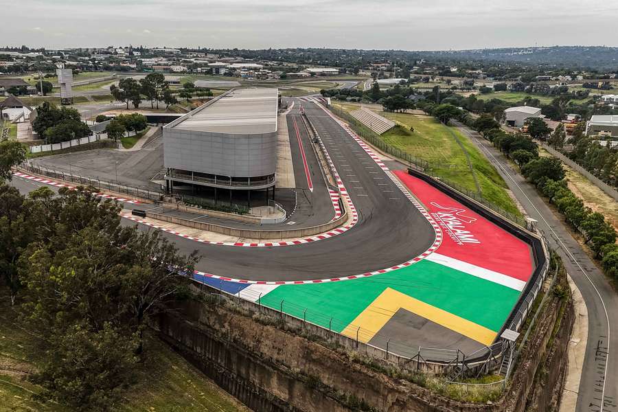 An aerial view of the Kyalami Grand Prix Circuit in Midrand