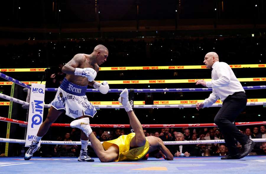 Conor Benn vanquishes Chris Eubank Jr. during their middleweight fight Conor Benn vanquishes Chris Eubank Jr. during their middleweight fight