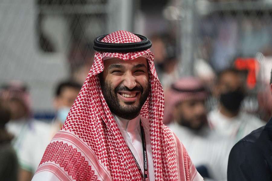 Mohammed bin Salman tijdens de Grand Prix van Jeddah