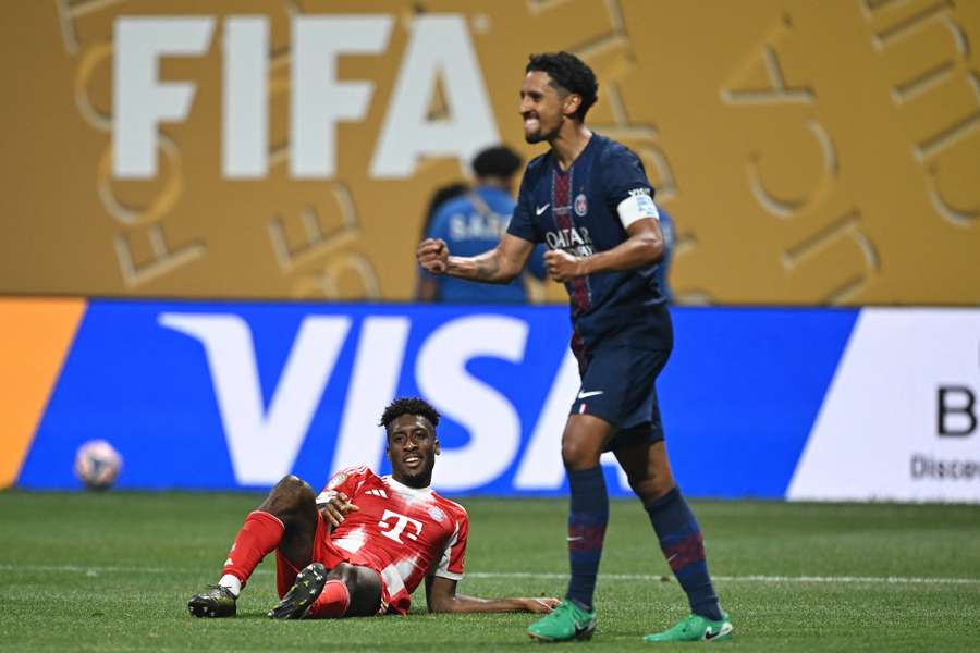 Marquinhos célèbre, Kingsley Coman à terre
