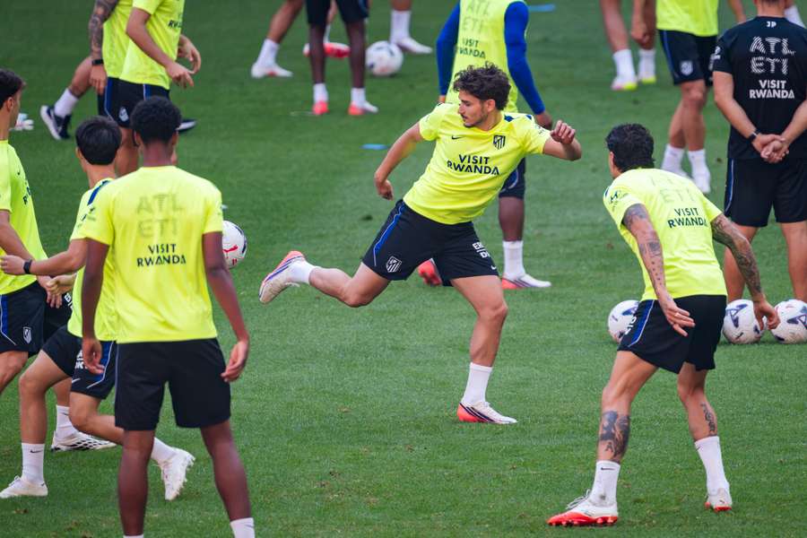 Julian Alvarez à l'entraînement le 18 août. Julian Alvarez à l'entraînement le 18 août.