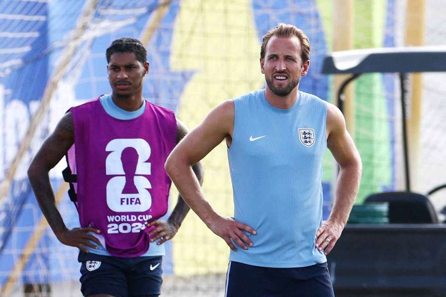 Harry Kane a Marcus Rashford vyhlížejí čtvrtfinále MS. Harry Kane a Marcus Rashford vyhlížejí čtvrtfinále MS.