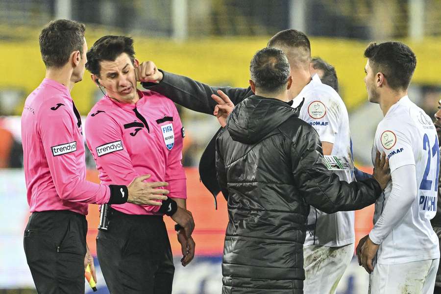 Turkish side Ankaragucu's president Faruk Koca punched referee Halil Umut Meler in the face at the end of their Super Lig home match