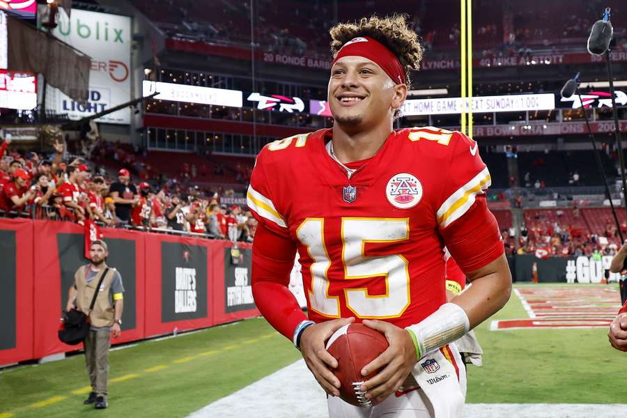 Patrick Mahomes depois de um jogo dos Chiefs