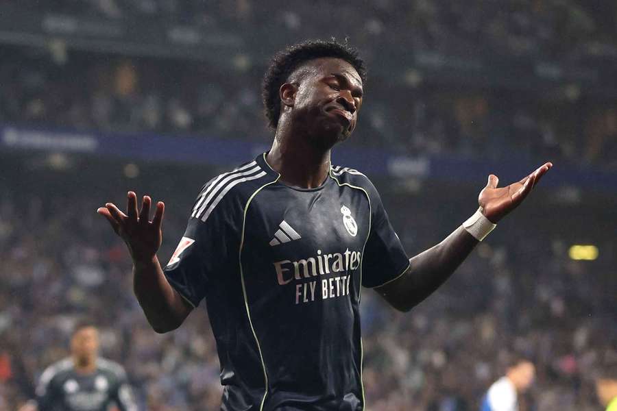 Vini Jr celebra gol do Real em LaLiga