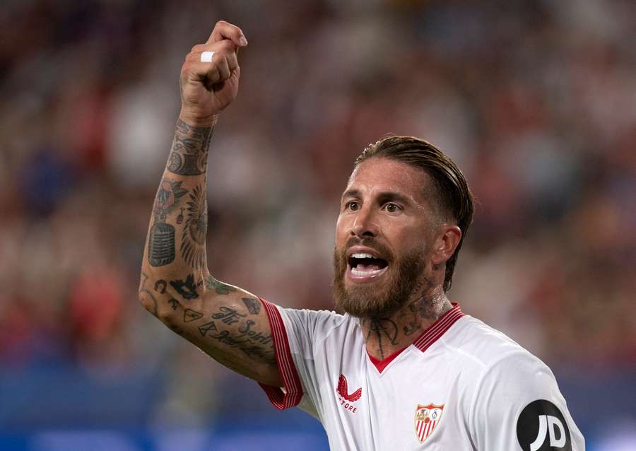 Sergio Ramos tijdens de wedstrijd