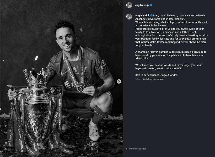Virgil van Dijk's touching tribute to Diogo Jota Virgil van Dijk's touching tribute to Diogo Jota