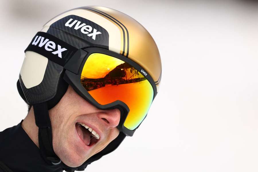 Vinzenz Geiger beim olympischen Wettkampf in der Nordischen Kombination